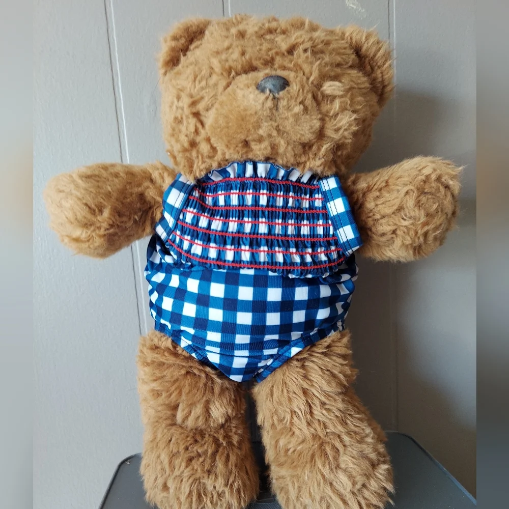 🎁 10/$25-1 piece blue gingham plaid swim suit, size 3-6 months